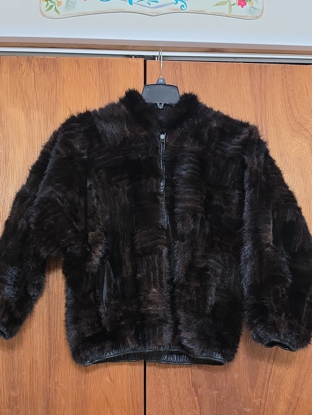 Vintage Reversible Black Leather & Mink Fur Jacket